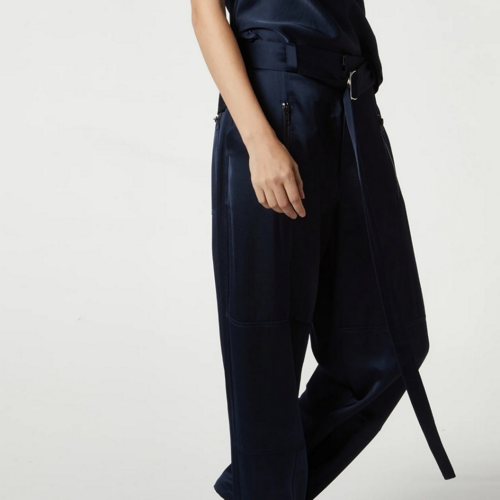 Saint Art Courtney Mid Rise Charmeuse Pant, XS